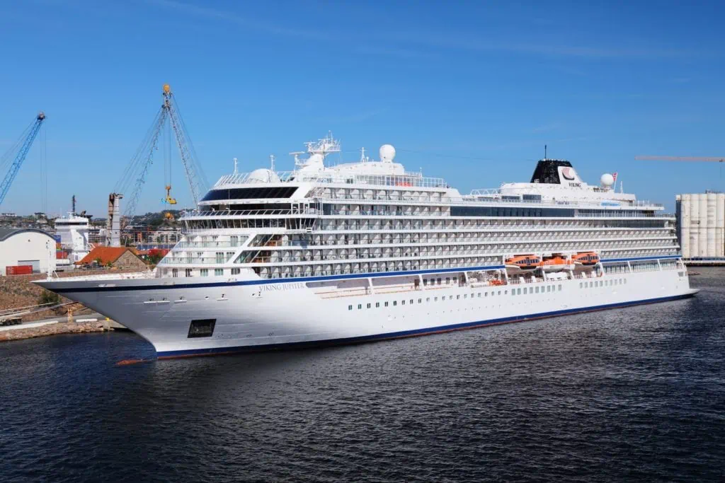 Bateau de croisière Viking Jupiter dans le port de Kristiansand, Norvège